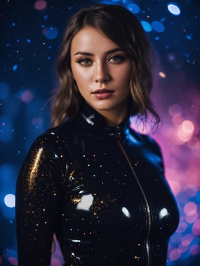 性感美丽时尚紧身皮衣美女写真图片